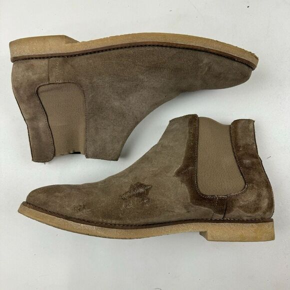 Zara Man Brown Suede Chelsea Ankle Boots Almond Toe Size 44 US 11 - Picture 6 of 12